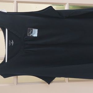NWT SUPREMA BLACK TANK TOP W/ LACE NECKLINE